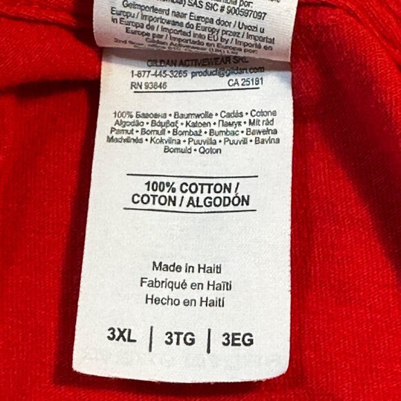 Grandpa Elf Christmas T-Shirt Red Gildan Softstyle Ring Spun Cotton 3XL - Picture 4 of 8